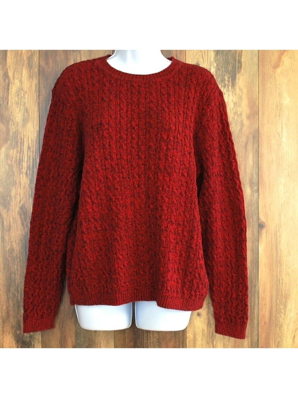 Karen Scott Red/Black Long Sleeve Knit Sweater XL